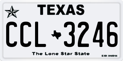 TX license plate CCL3246