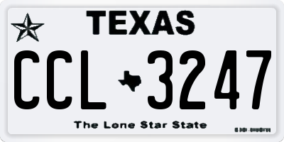 TX license plate CCL3247