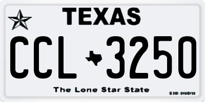 TX license plate CCL3250