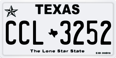 TX license plate CCL3252