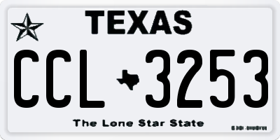 TX license plate CCL3253
