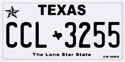 TX license plate CCL3255
