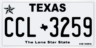 TX license plate CCL3259