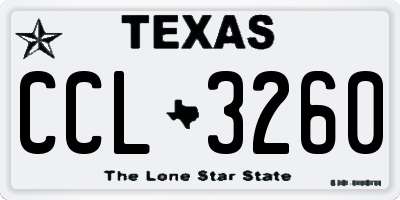 TX license plate CCL3260