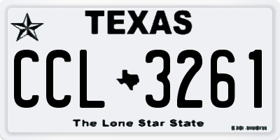 TX license plate CCL3261
