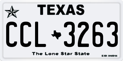 TX license plate CCL3263