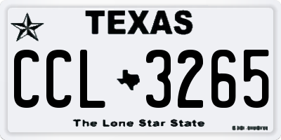 TX license plate CCL3265