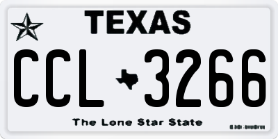 TX license plate CCL3266