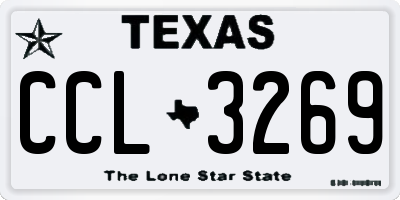 TX license plate CCL3269