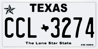 TX license plate CCL3274