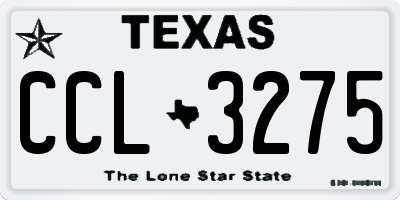 TX license plate CCL3275