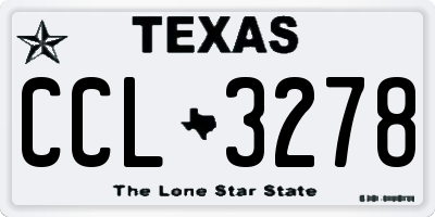 TX license plate CCL3278