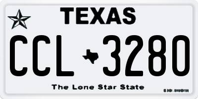 TX license plate CCL3280