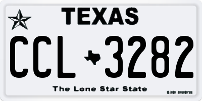 TX license plate CCL3282