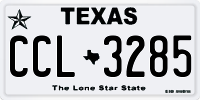 TX license plate CCL3285