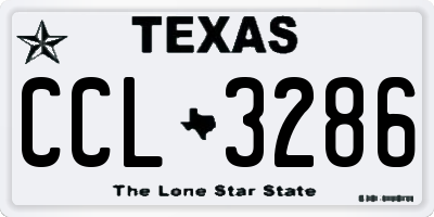 TX license plate CCL3286