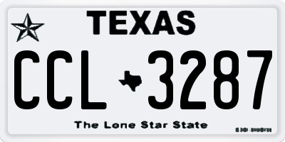 TX license plate CCL3287