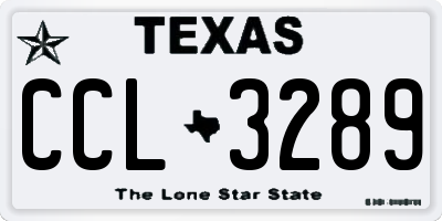 TX license plate CCL3289