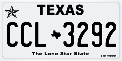 TX license plate CCL3292