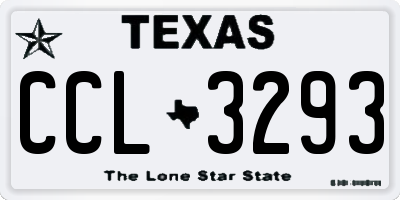 TX license plate CCL3293