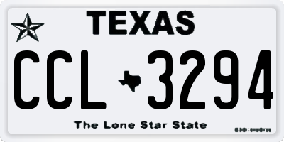 TX license plate CCL3294
