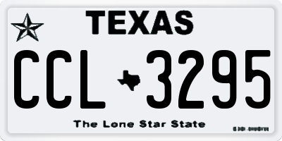 TX license plate CCL3295