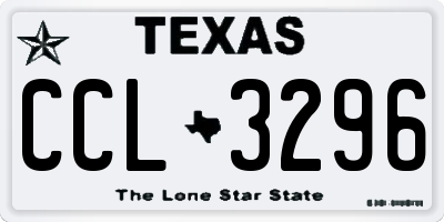 TX license plate CCL3296