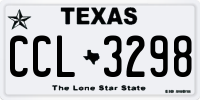 TX license plate CCL3298