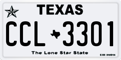 TX license plate CCL3301