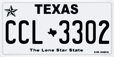TX license plate CCL3302
