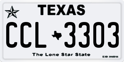 TX license plate CCL3303