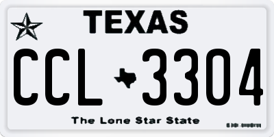 TX license plate CCL3304