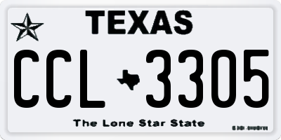 TX license plate CCL3305
