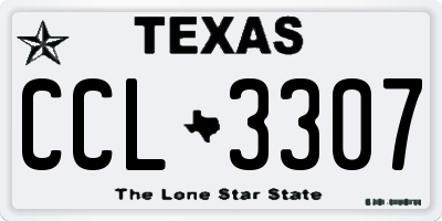 TX license plate CCL3307