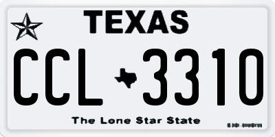 TX license plate CCL3310