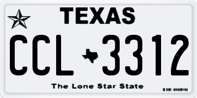 TX license plate CCL3312