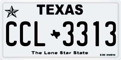 TX license plate CCL3313