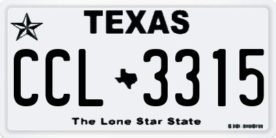 TX license plate CCL3315