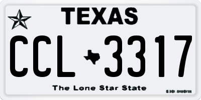 TX license plate CCL3317