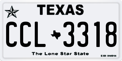 TX license plate CCL3318