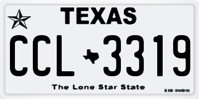TX license plate CCL3319