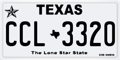 TX license plate CCL3320