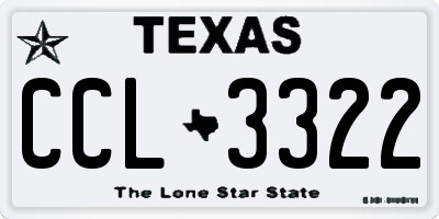 TX license plate CCL3322