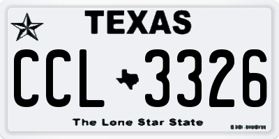 TX license plate CCL3326