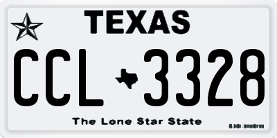 TX license plate CCL3328