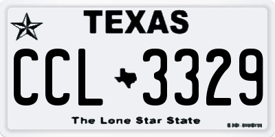 TX license plate CCL3329