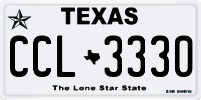 TX license plate CCL3330