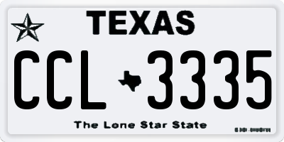 TX license plate CCL3335