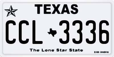 TX license plate CCL3336