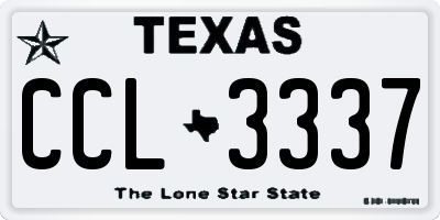 TX license plate CCL3337